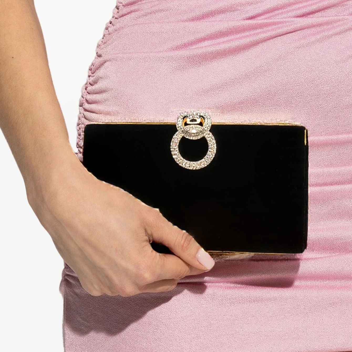Women Bags Golden - Samt Damen Abendtaschen Diamanten Metall Goldene