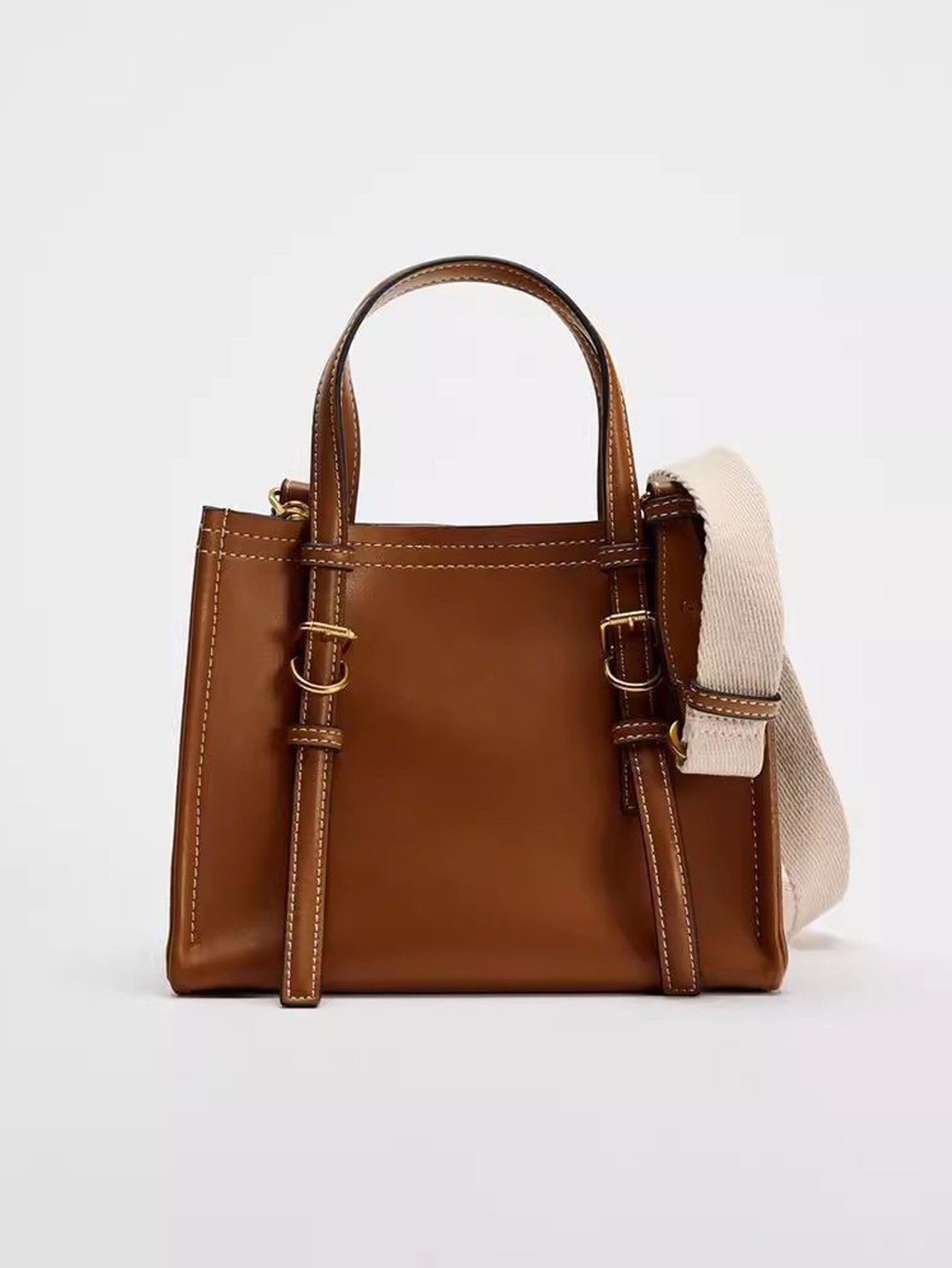 Women Bags Zara - Grenzüberschreitende braun-gelbe Handtasche 2024, neues Herbstprodukt,