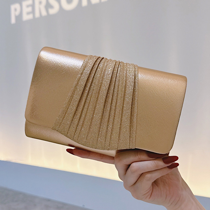 Women Bags Golden - Goldene kleine Abend-Clutch für Damen, trendige