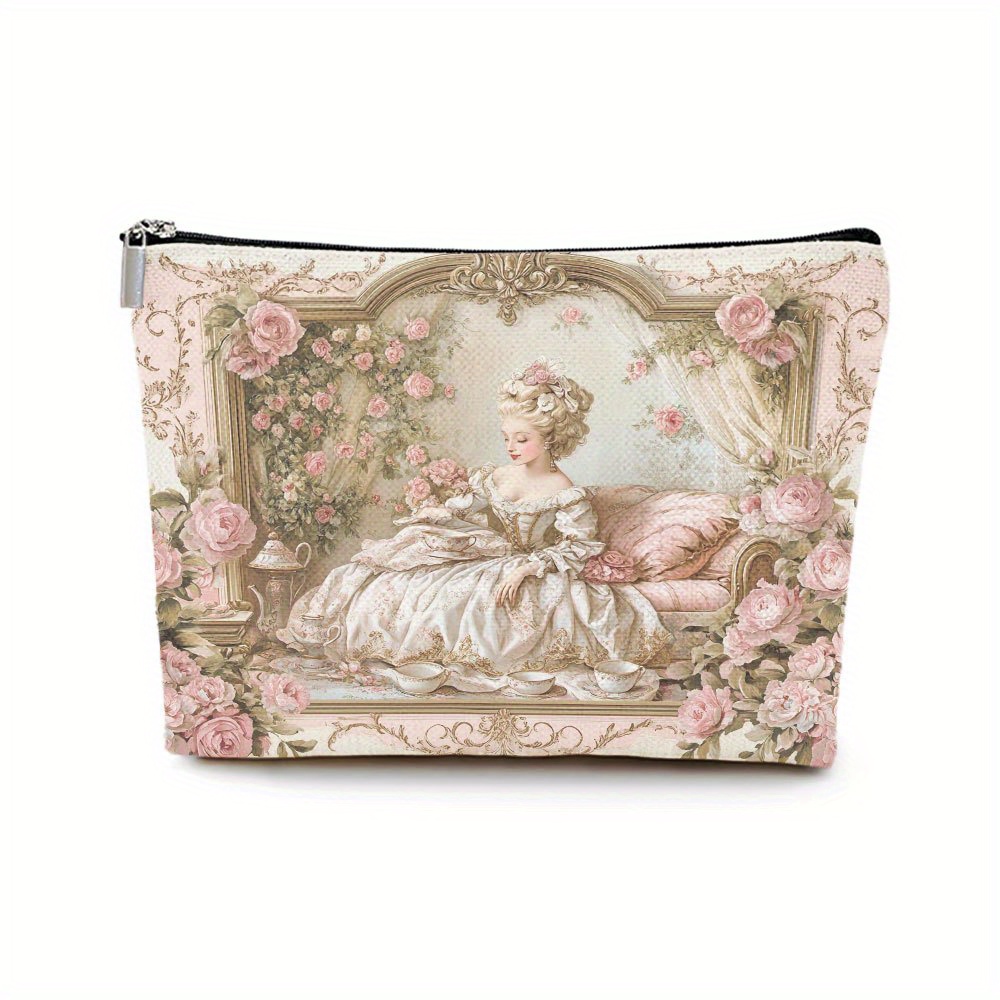 Women Bags In Amazon - Eine Rokoko-Make-up-Tasche mit Blumenmuster – niedliche