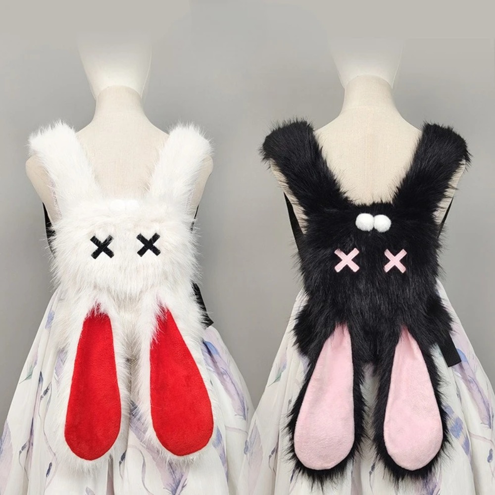 Women X Bags - Y2K Punk Plüsch-Hasenrucksack mit X-Augen und