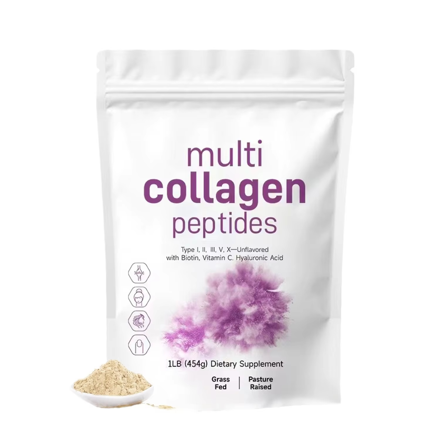 Women X Bags - 454G Multi-Kollagen-Peptid-Pulver – Protein-Ergänzungsmittel, Typ I,
