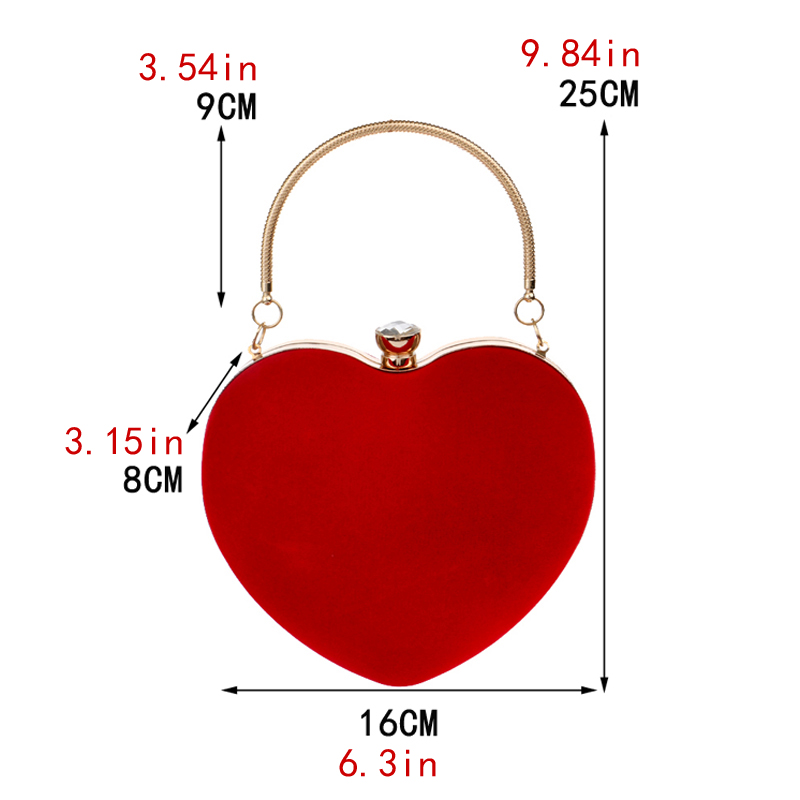 Rotes Herz Design Frauen Clutc – Women Bags Golden Bewertung und Preis