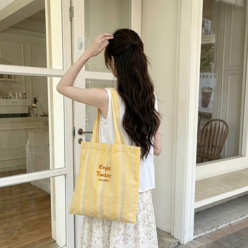 1 Stück 6552 zitronengelb gest – Shopper Tote Canvas Bewertung und Preis