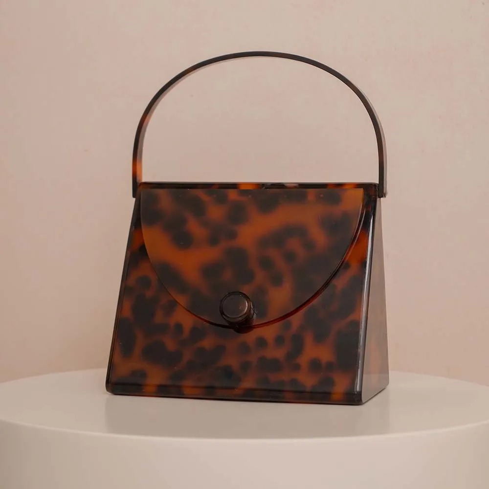 Neu eingetroffene glänzende Re – Tortoiseshell Bag Acrylic Bewertung und Preis
