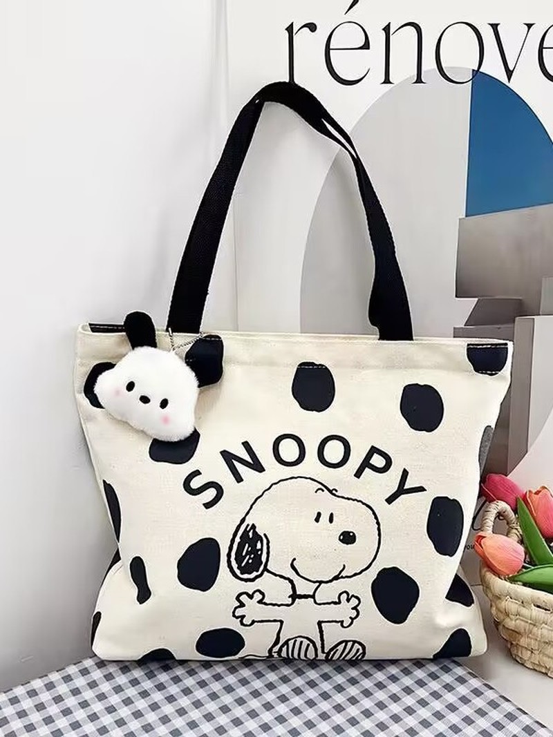 Cartoon Snoopy Canvas-Umhänget – Shopper Tote Canvas Bewertung und Preis