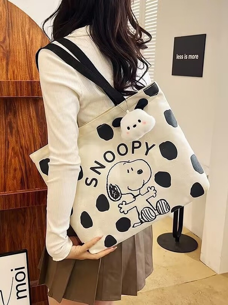 Cartoon Snoopy Canvas-Umhänget – Shopper Tote Canvas Bewertung und Preis