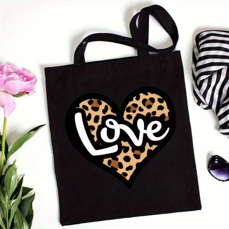 Leopardenmuster-Herz-Liebesbri – Shopper Tote Canvas Bewertung und Preis