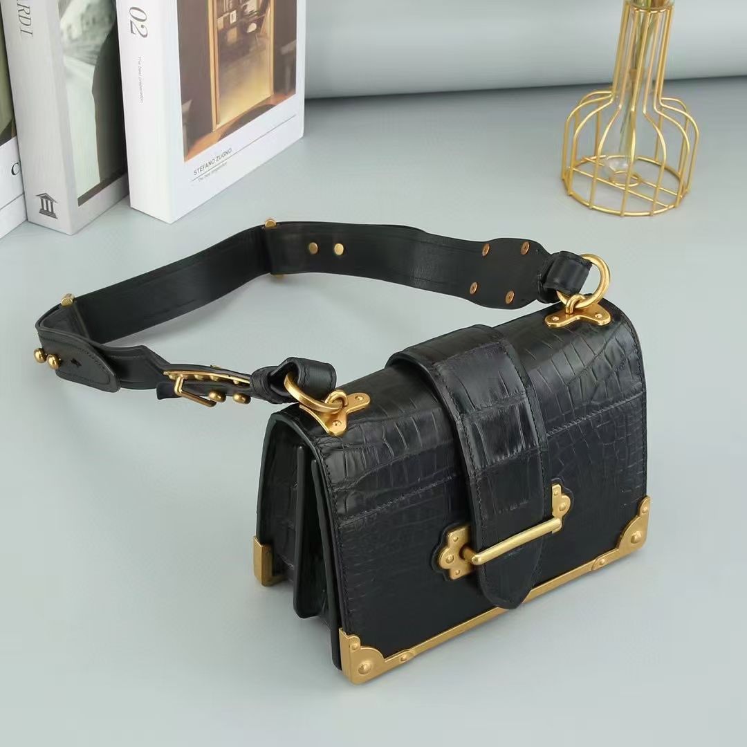100% Echte Krokodilleder-Umhän – Women Bags Golden Bewertung und Preis