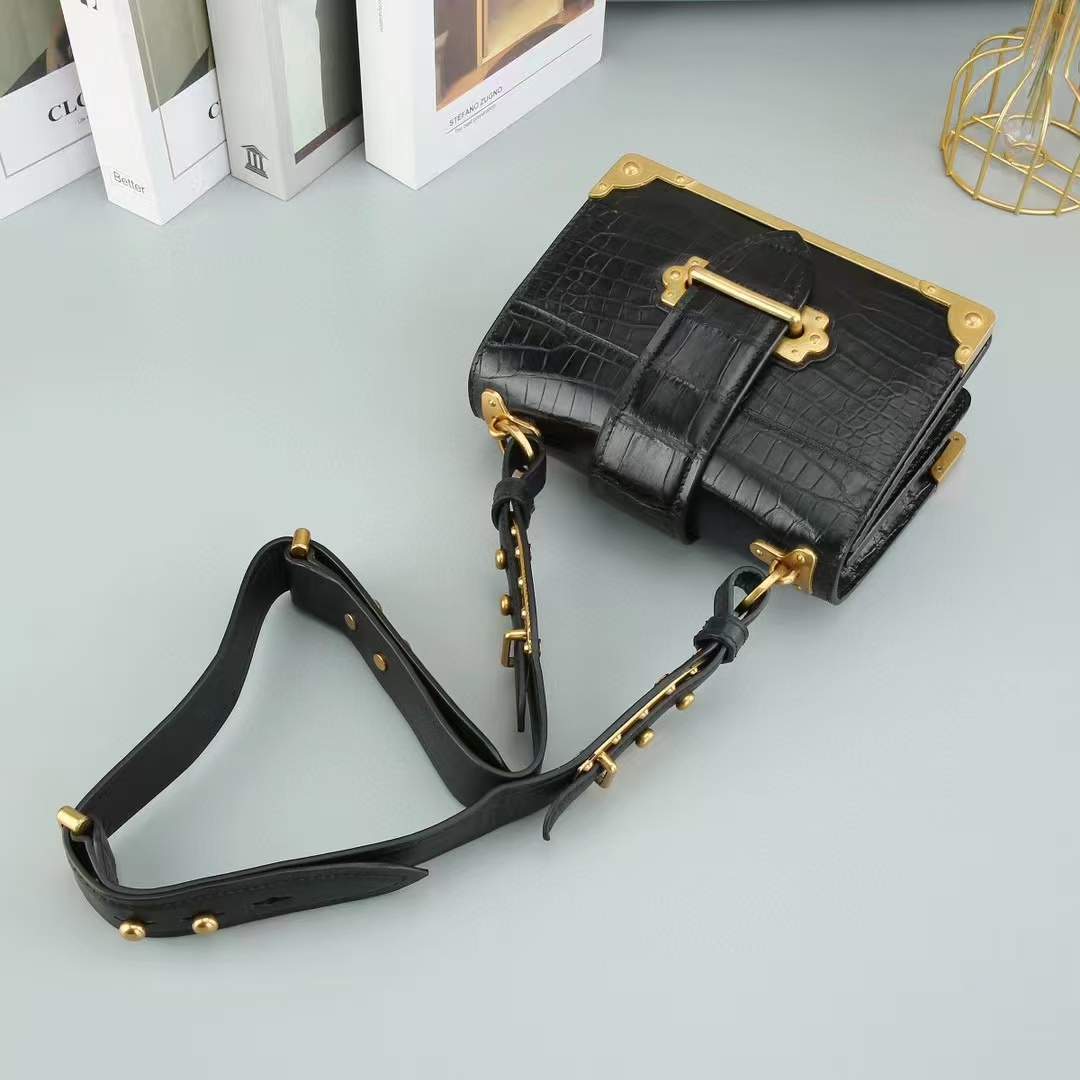 100% Echte Krokodilleder-Umhän – Women Bags Golden Bewertung und Preis