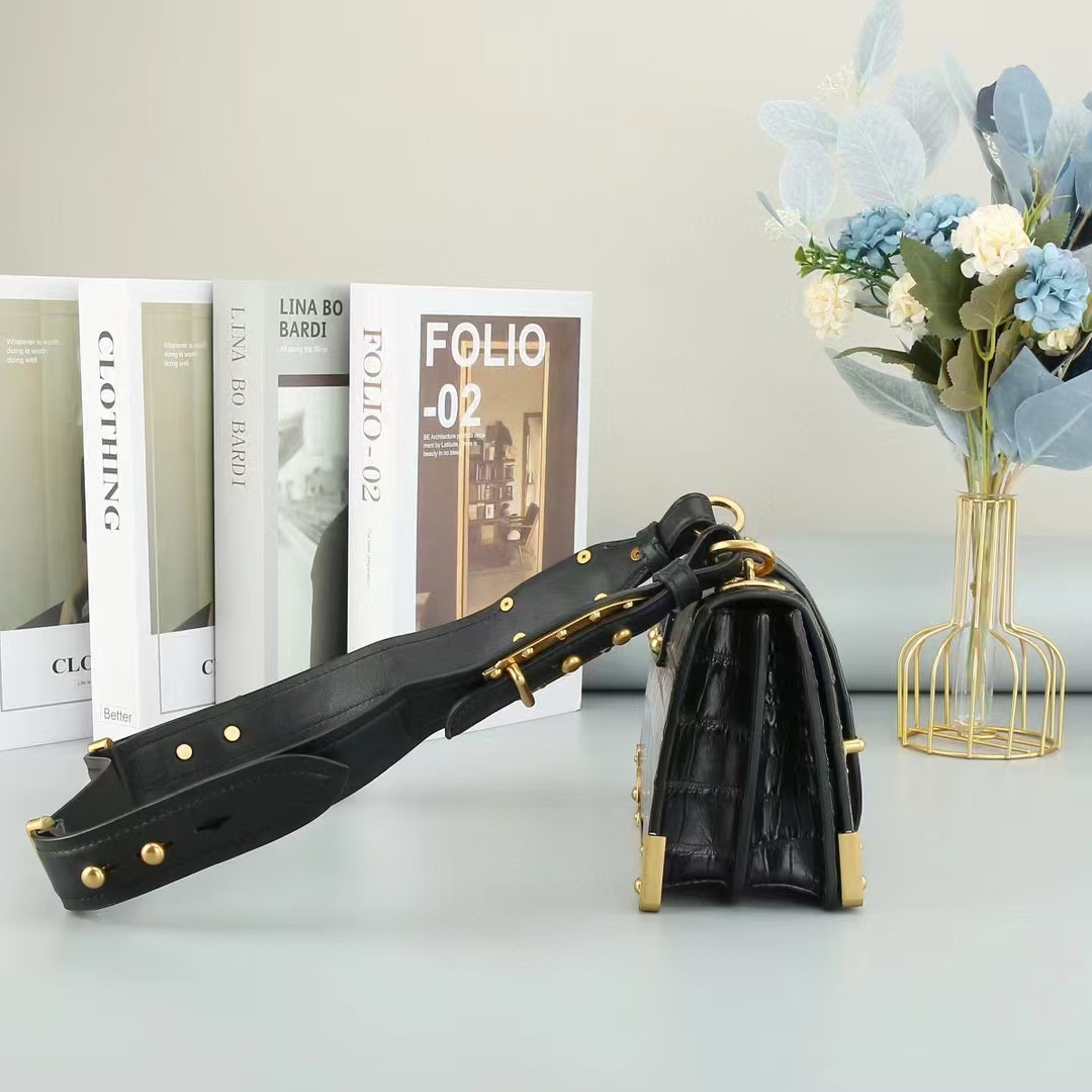 100% Echte Krokodilleder-Umhän – Women Bags Golden Bewertung und Preis