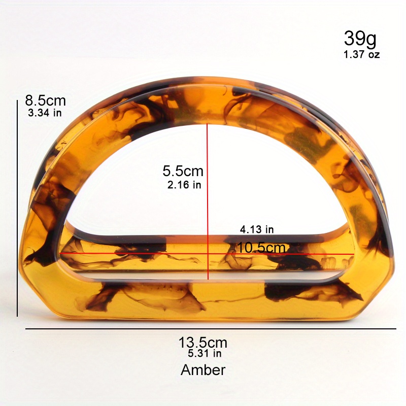 2PCS D-förmigen acryl schildpa – Tortoiseshell Bag Acrylic Bewertung und Preis