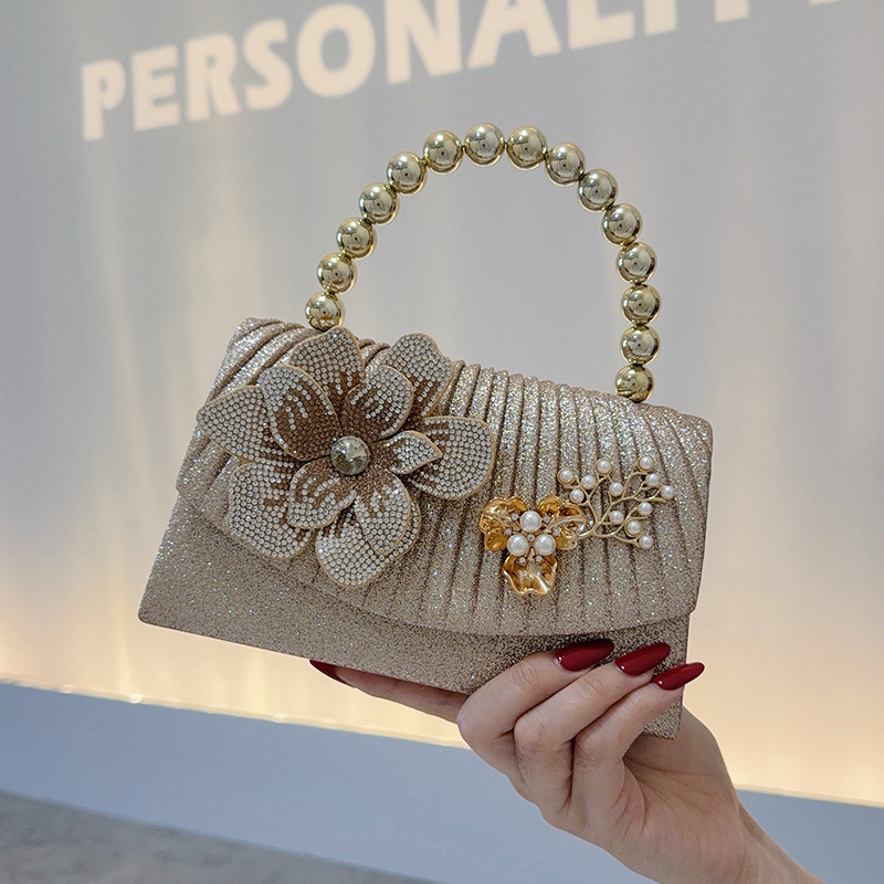 Goldene, funkelnde Diamant-Blu – Women Bags Golden Bewertung und Preis