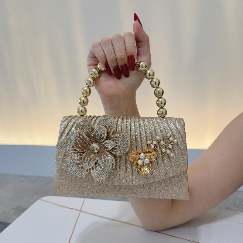 Goldene, funkelnde Diamant-Blu – Women Bags Golden Bewertung und Preis