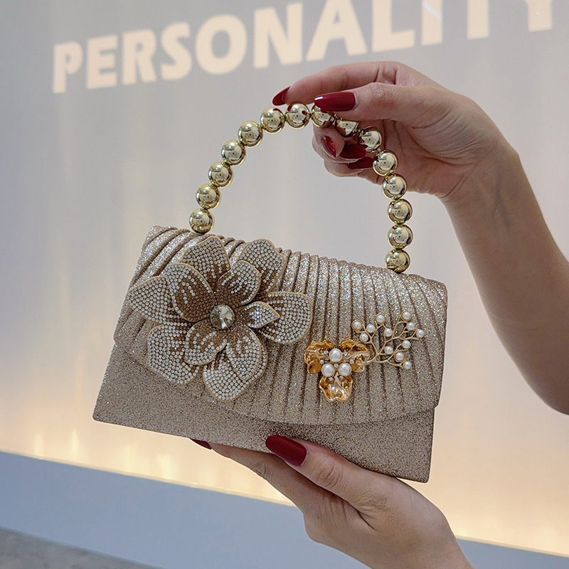 Goldene, funkelnde Diamant-Blu – Women Bags Golden Bewertung und Preis