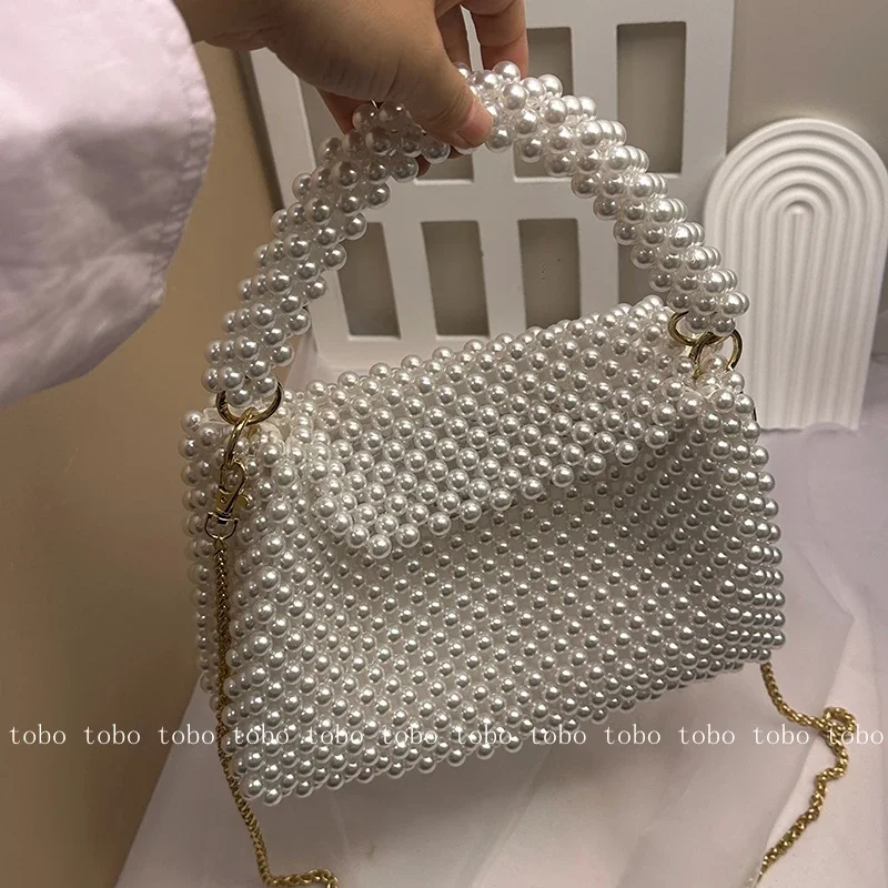 Ins Superlative Perlen Perlen  – Women Bags Golden Bewertung und Preis