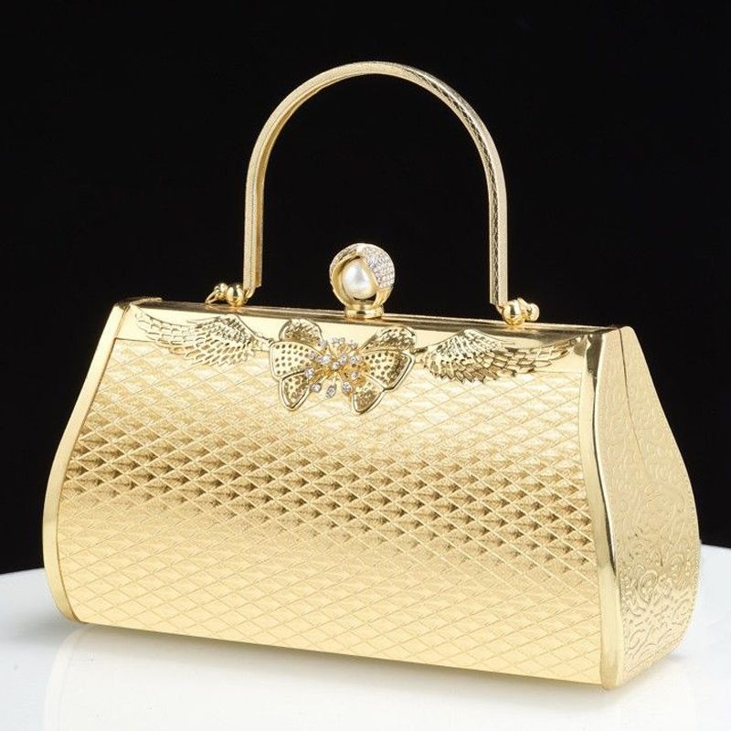 Goldgelbe, mit Diamanten beset – Women Bags Golden Bewertung und Preis