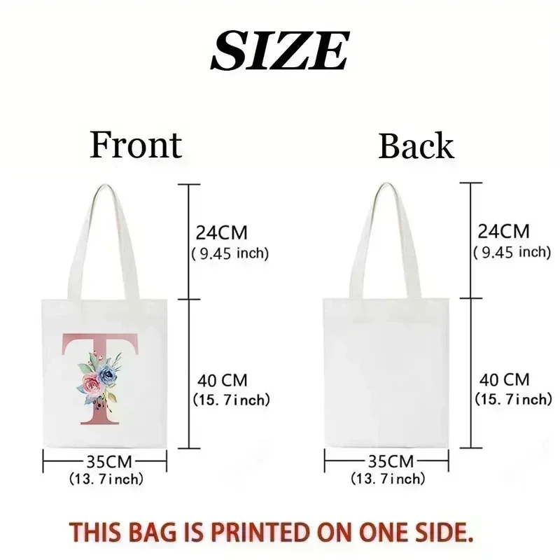 Elegante Blumen-Alphabet-Einka – Shopper Tote Canvas Bewertung und Preis
